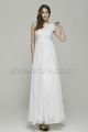 One Shoulder White Maternity Beach Wedding Dresses for Pregnant