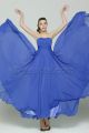Flowing Chiffon Royal blue Formal Dresses Long