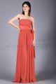 Strapless Coral Chiffon Bridesmaid Dresses with Bow