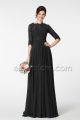Black Modest LDS Bridesmaid Dresses with Sleeves