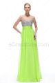 Bright Green Sparkle Crystal Prom Dresses Long