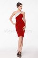 Red Sheath Stretchy Homecoming Dresses with Crystals