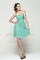 Strapless Mint Green Bridesmaid Dresses Knee Length