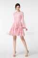 Pink Boho Cocktail Dresses Long Sleeves