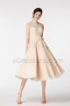 Champagne Lace Midi Bridesmaid Dresses