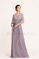 Dusk color Modest Bridesmaid Dresses Three Quarter Sleeves