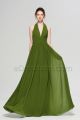 Halter Olive Green Rustic Bridesmaid Dresses
