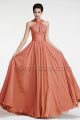 Halter Terracotta Bridesmaid Dresses Long