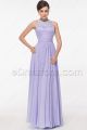Modest Lace Lavender Evening Dress Long