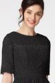 LDS Modest Black Bridesmaid Dresses with Sleeves