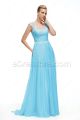 Light Blue Lace Backless Prom Dresses Long