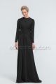 Modest Black Bridesmaid Dresses with Long Sleeves