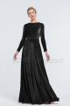 Modest Black Velvet Bridesmaid Dresses with Long Sleeves for Winter Weddings