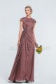 Modest Desert Rose Bridesmaid Dresses with Cap Sleeves