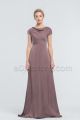 Modest Desert Rose Satin Bridesmaid Dresses Cowl Neck