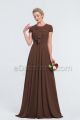 Modest LDS Chocolate Brown Bridesmaid Dresses