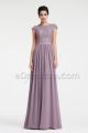 Modest LDS Mauve Bridesmaid Dresses Cap Sleeves