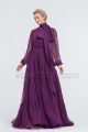 Modest LDS Plum Mother of the Bride Dresses Long Sleeves