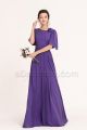Modest LDS Royal Purple Bridesmaid Dresses with Sleeves