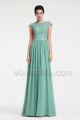Modest LDS Sea Foam Green Bridesmaid Dresses Long