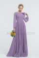 Modest LDS Wisteria Bridesmaid Dresses Long Sleeves