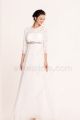 Modest maternity Beach Wedding Dresses with sleeves empire waist