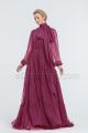 Modest Mulberry Bridesmaid Dresses Long Sleeves