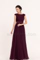 Modest Wine Colored Chiffon Bridesmaid Dresses