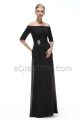 Off the Shoulder Black Bridesmaid Dresses with Sleeves