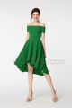 Off the Shoulder Emerald Green Rustic Bridesmaid Dresses Short