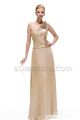 One Shoulder Champagne Satin Bridesmaid Dresses