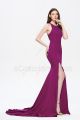 Plum Mermaid Stretch Slitted Homecoming Dresses Long Cut Out