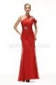 One Shoulder Trumpet Red Prom Dress