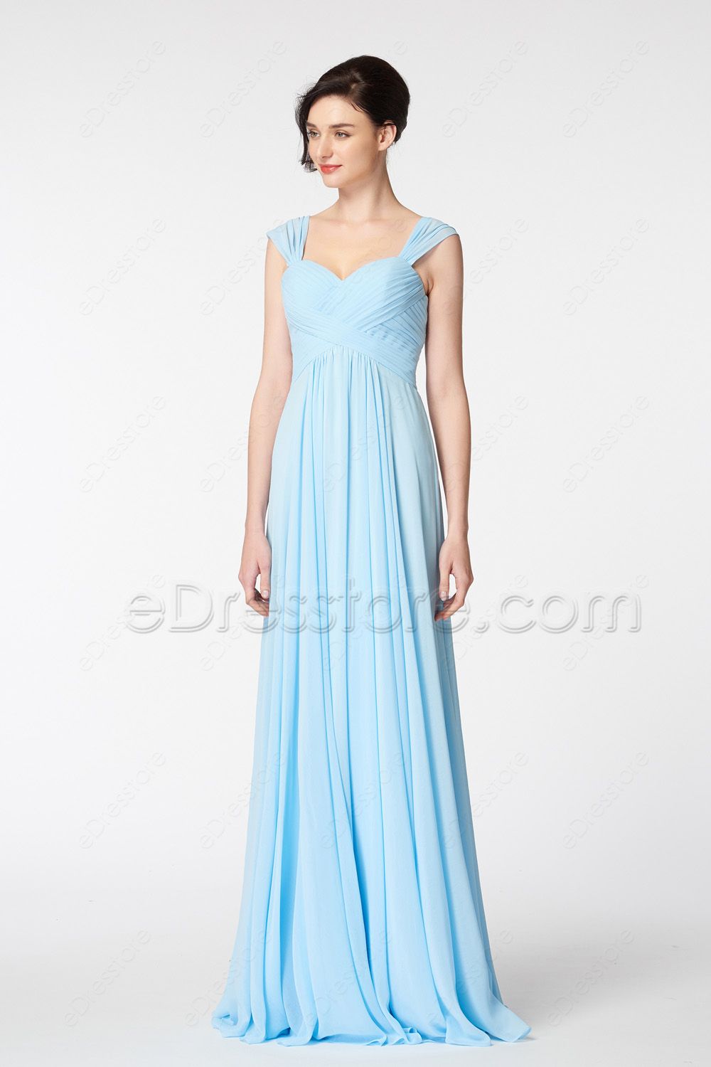 Sweetheart Light Blue Bridesmaid Dresses with Straps | eDresstore