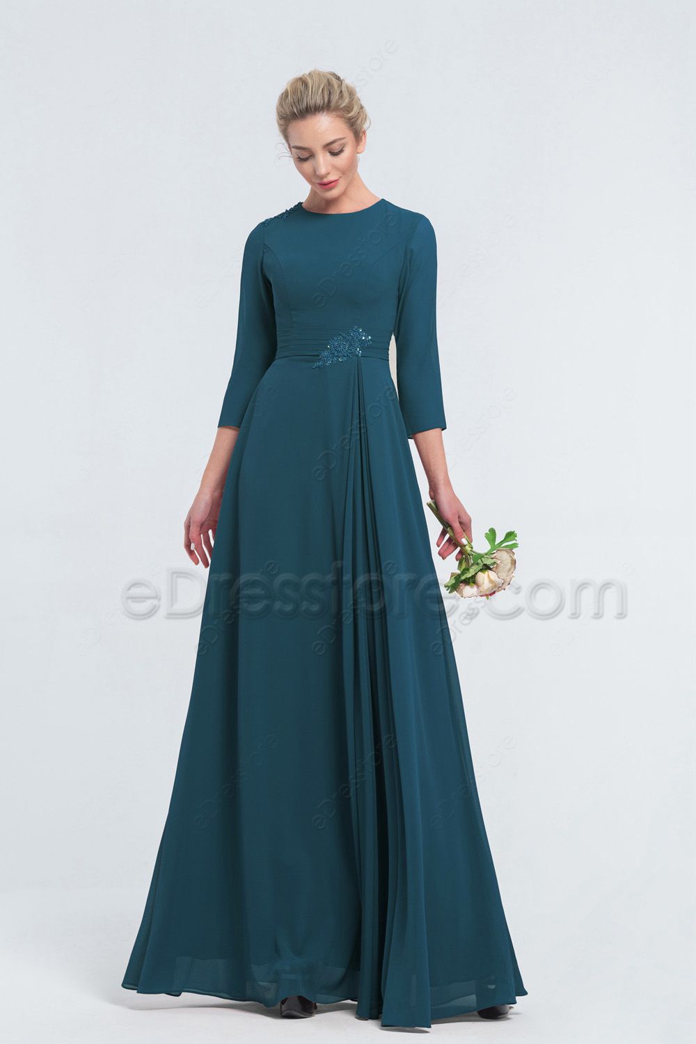 Illusion Long Sleeve Sage Green Party Dress – daisystyledress