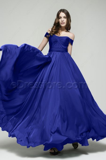 Off the Sholder Royal Blue Bridesmaid Dresses
