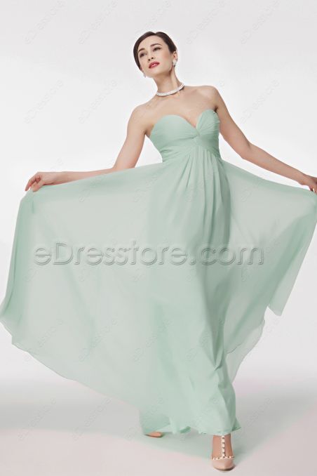 Pastel Green Formal Dresses Empire Waist