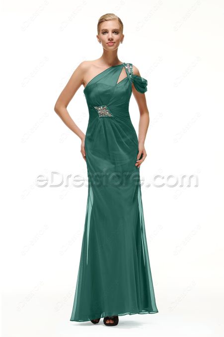 Beaded Trumpet Dusty Green Formal Dresses Long