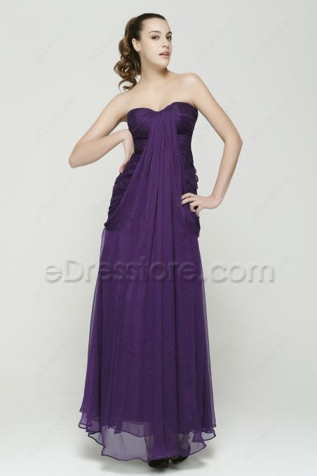 Dark Purple Trumpet Bridesmaid Dresses