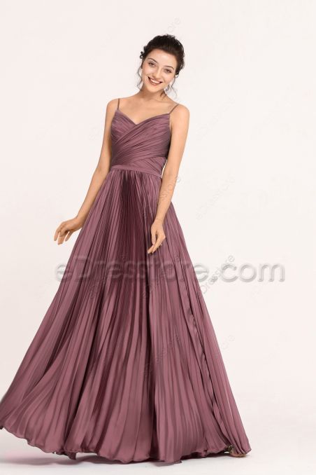Desert Rose Satin Bridesmaid Dresses Overall Pleating