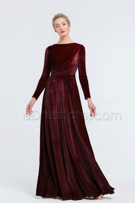 Modest Cabernet Winter Weddings Bridesmaid Dresses